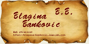 Blagina Banković vizit kartica